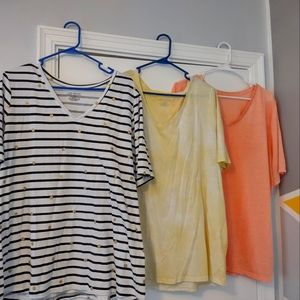 3 Lane Bryant Perfect Sleeve V-neck Tees. Size 18-20.